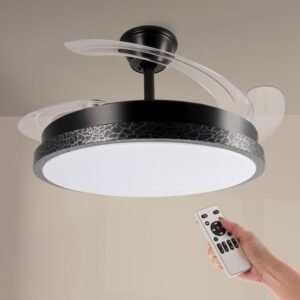 Iluminashop - Ventilador de Techo Led White Afar ø107 Cm, Temperatura de color regulable CCT, Función Verano/Invierno, 6 velocidades, Mando a Distancia, Motor DC, Silencioso, Aspas retráctiles, temporizador